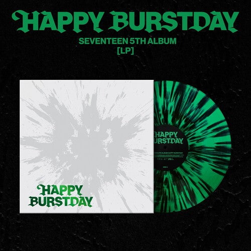 Seventeen 5th Album 'Happy Burstday' [LP] (Black Splatter On Evergreen Vinyl Booklet Lyrics Poster Photocard Postcard Sticker) - Vinyl