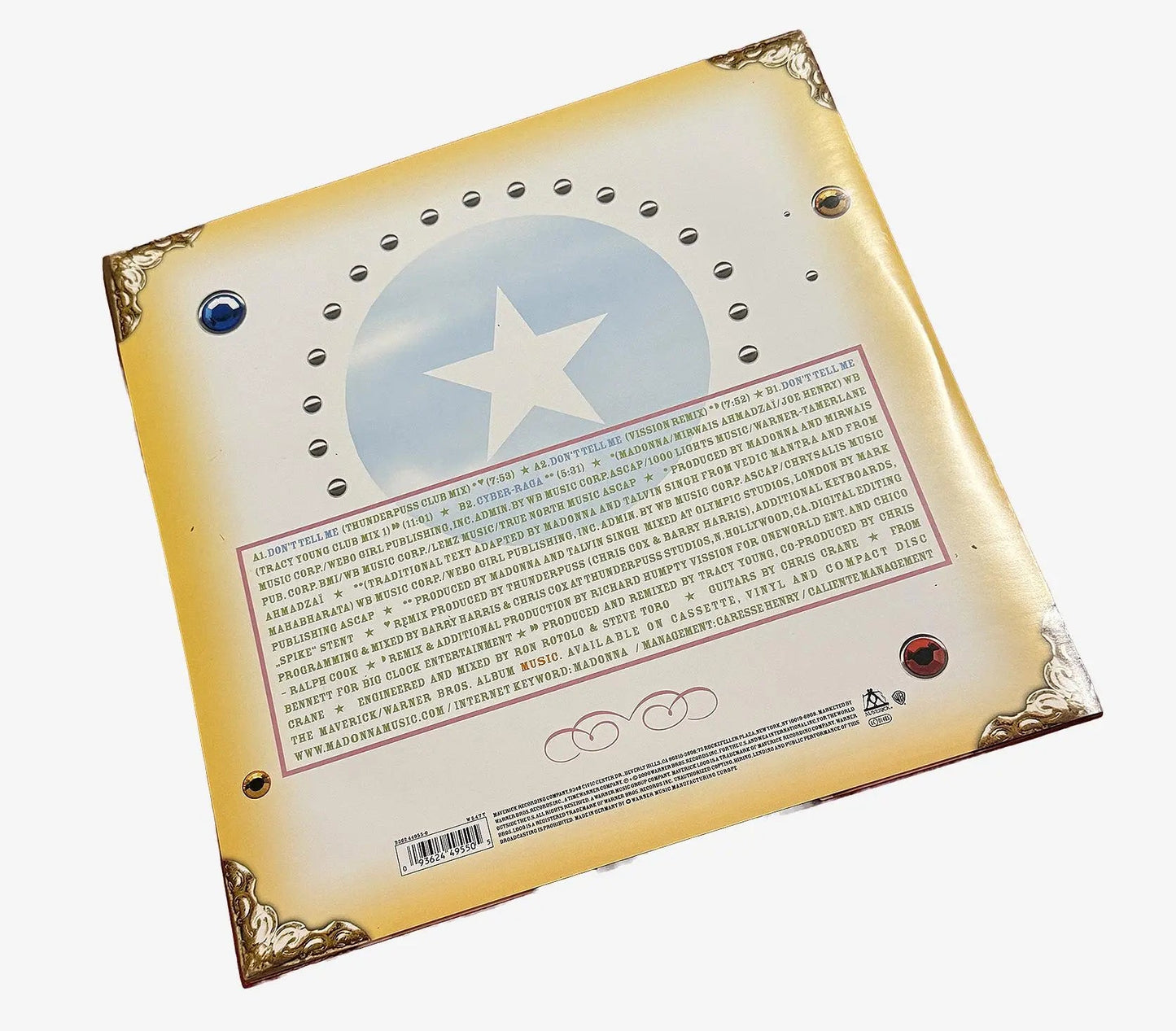 Don't Tell Me [12" Vinyl Original European 2000 Single] - Vinyl